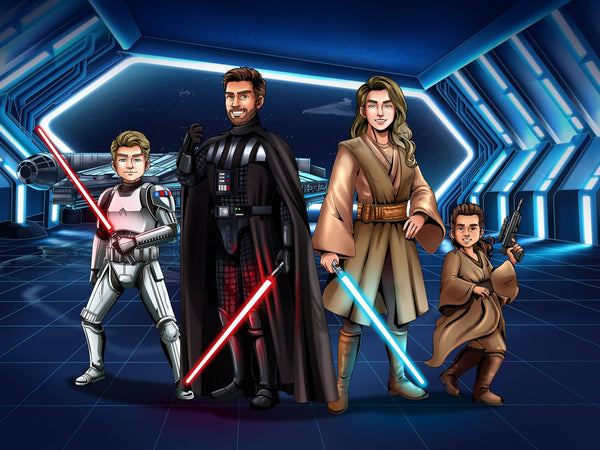 Jedi character with lightsaber - MakeMeJedi Star Wars portrait