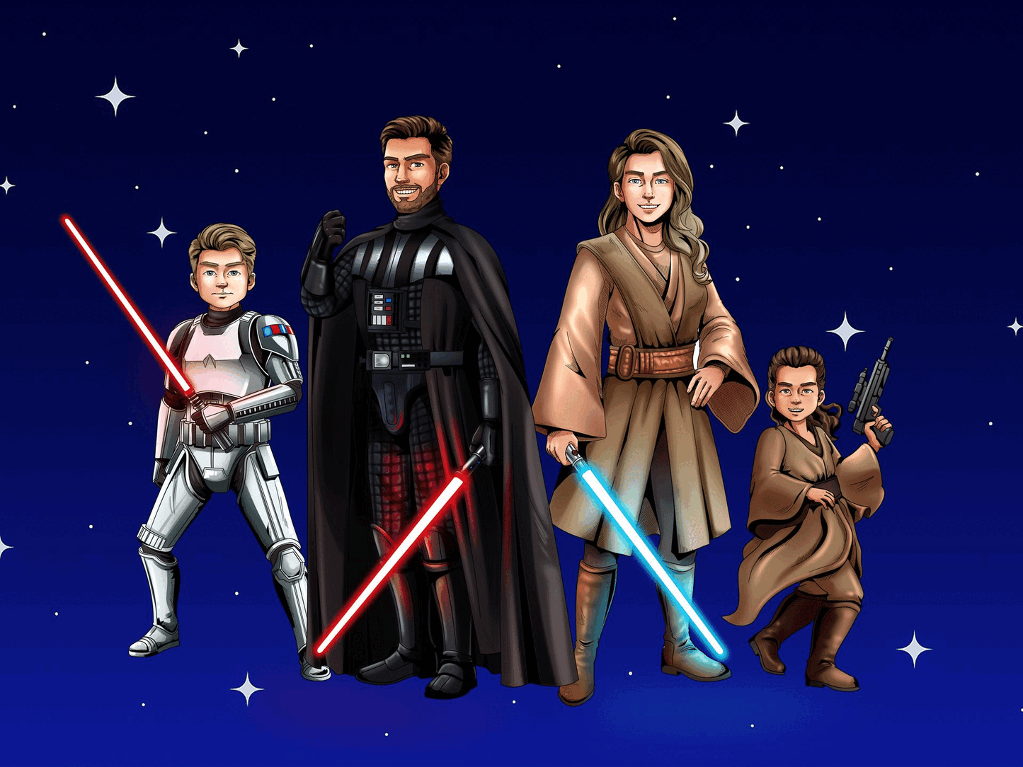 Custom Make Me Jedi Portrait + T-Shirt