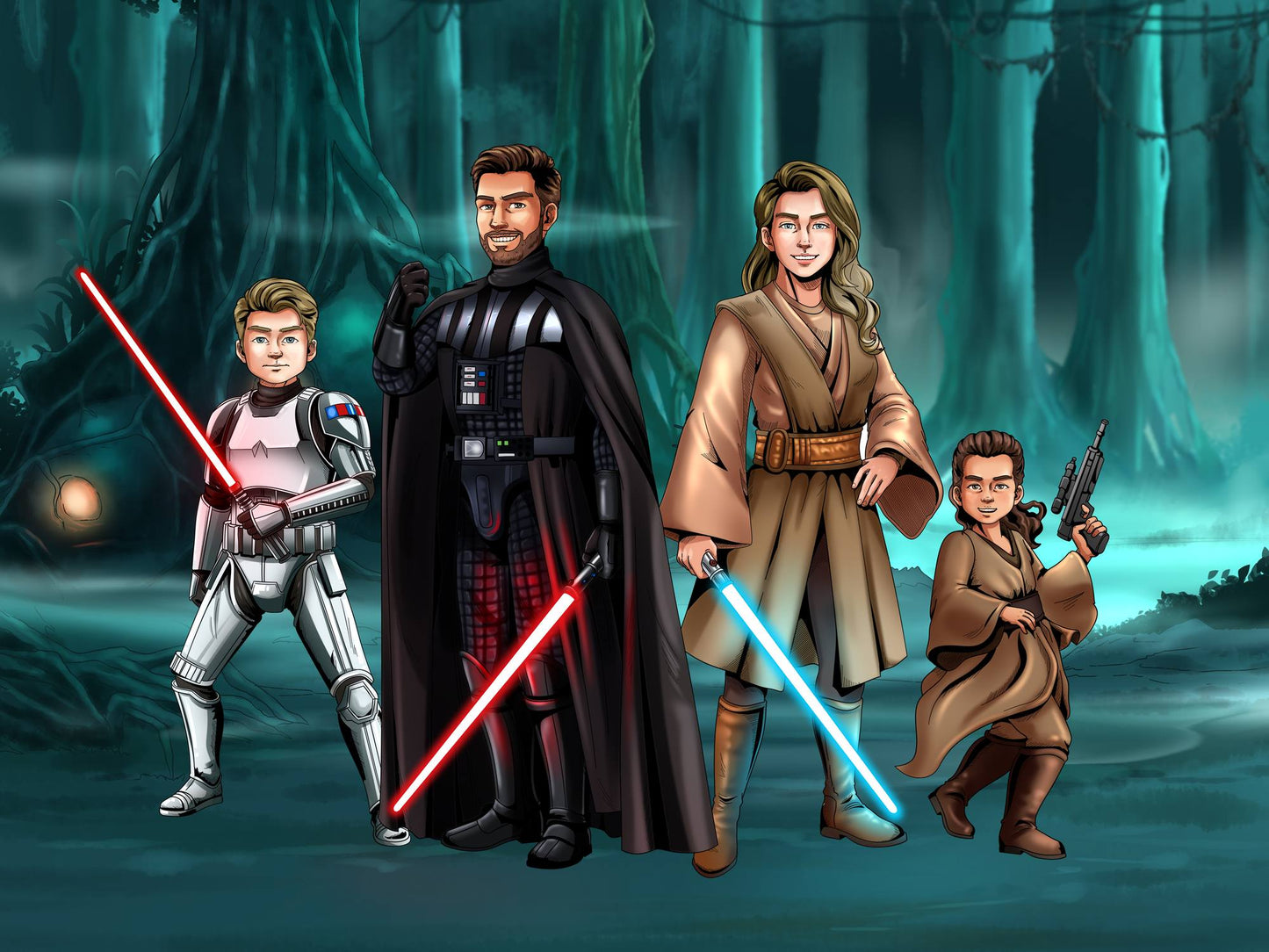 Custom Make Me Jedi Portrait + T-Shirt