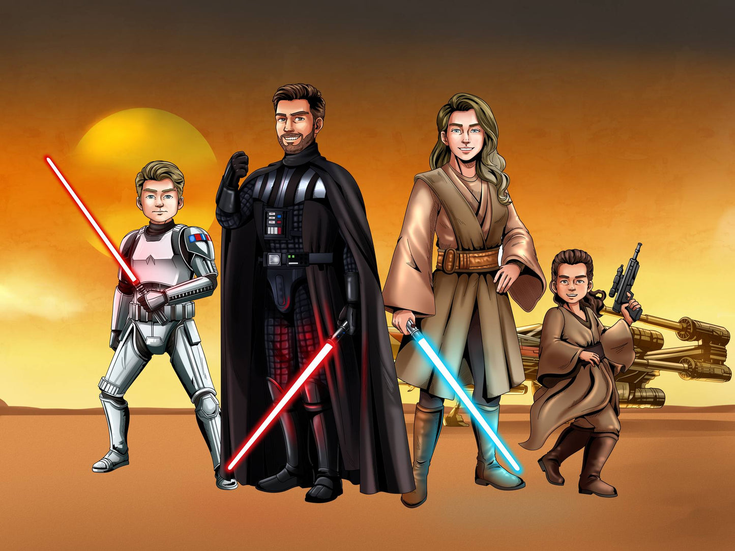 Custom Make Me Jedi Portrait + T-Shirt