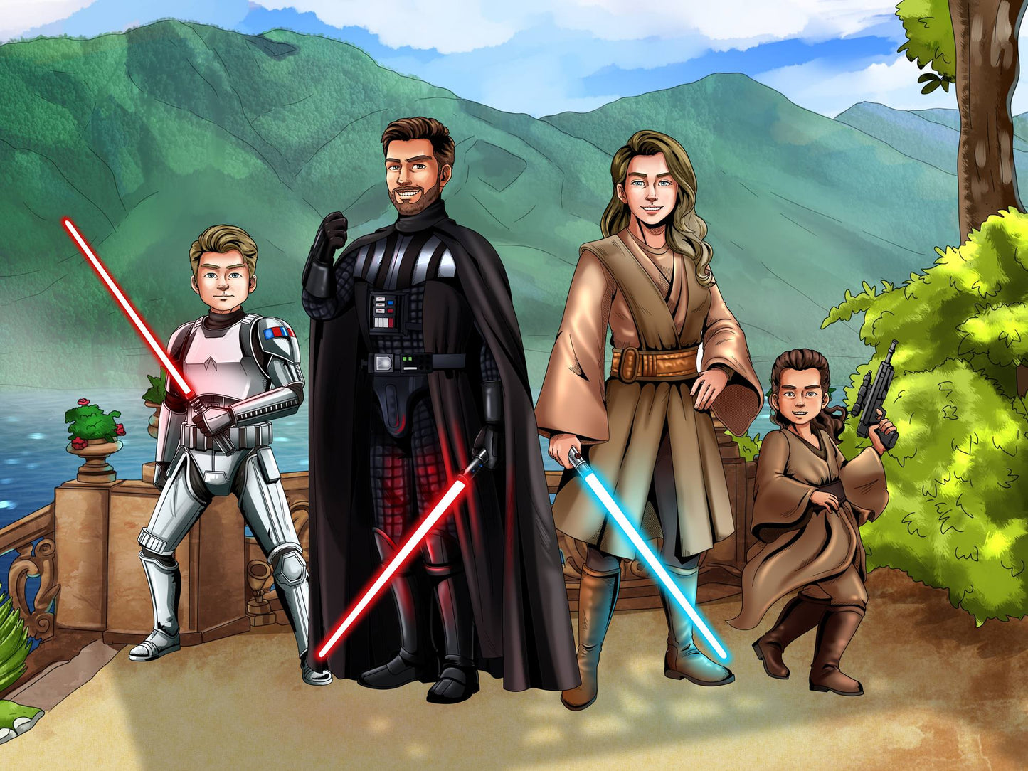 Custom Make Me Jedi Portrait + T-Shirt