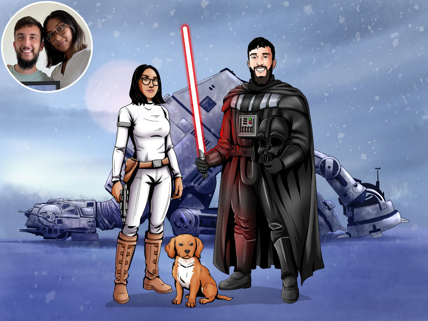 Custom Jedi Portrait + Free Canvas Print — Personalized Star Wars Gift | MakeMeJedi