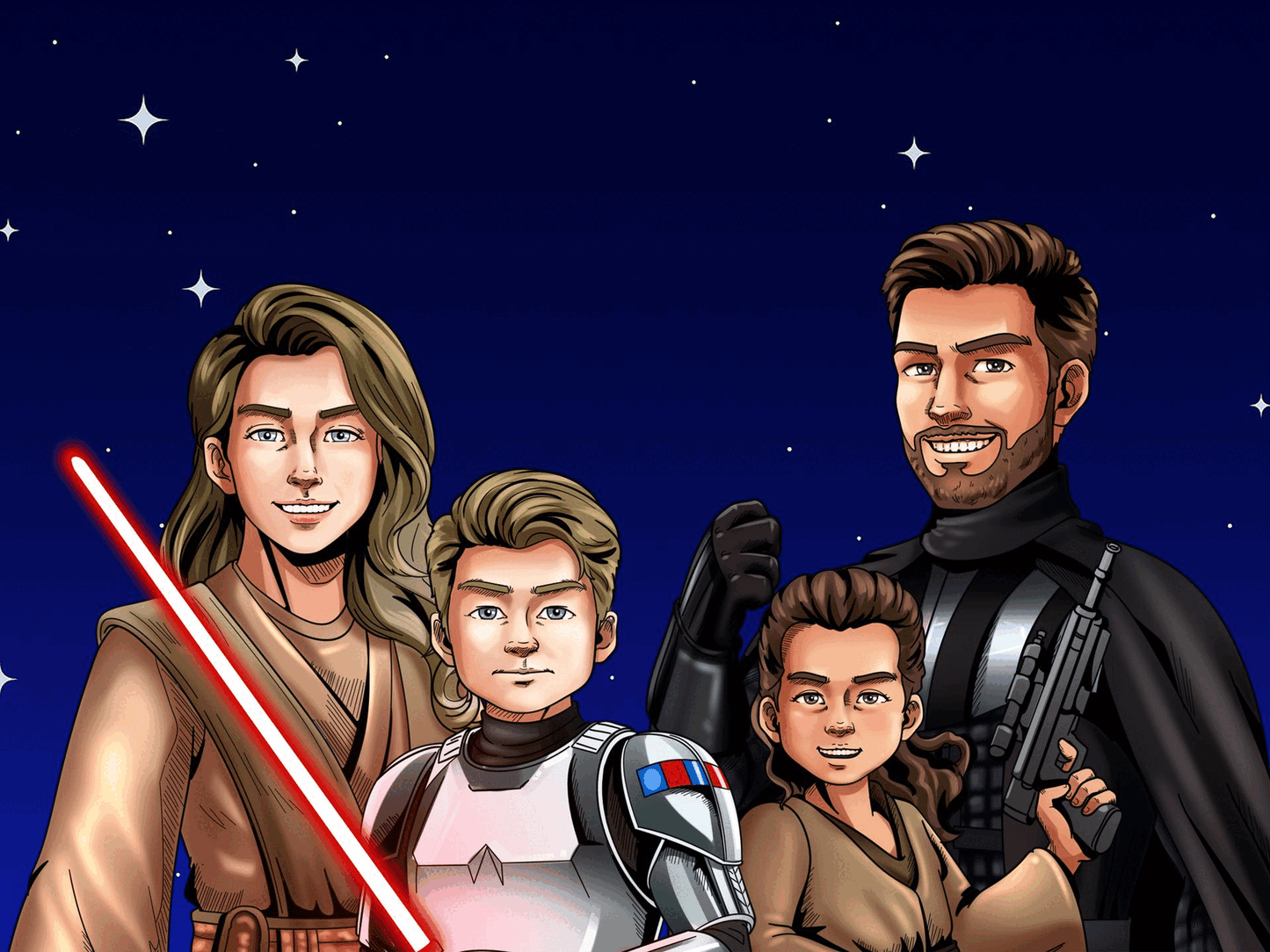 Custom Make Me Jedi Portrait + T-Shirt