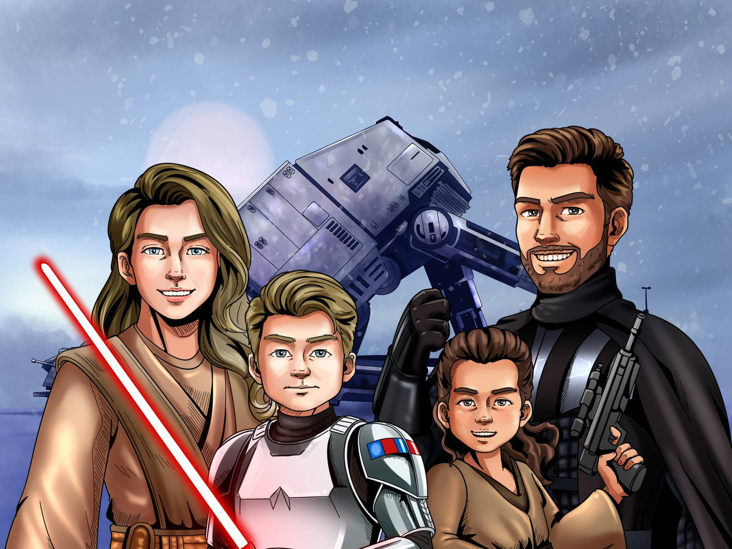 Custom Make Me Jedi Portrait + T-Shirt