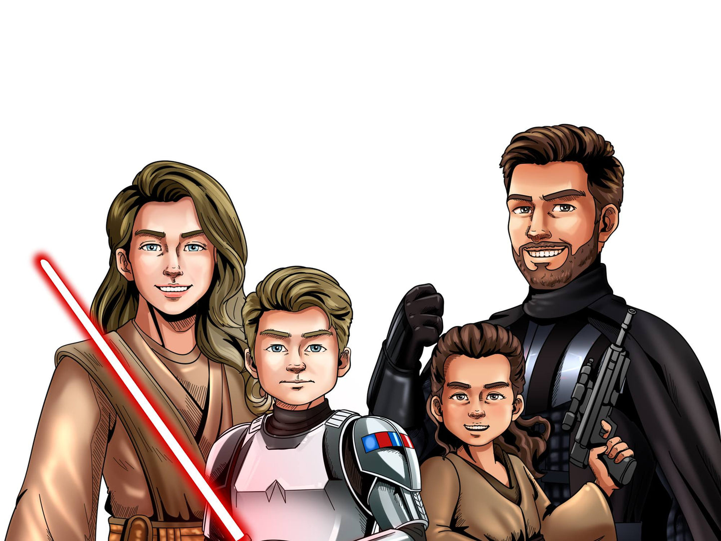 Custom Make Me Jedi Portrait + T-Shirt