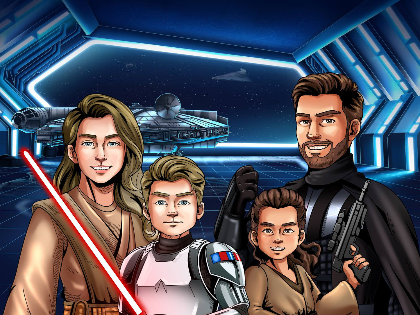 Custom Make Me Jedi Portrait + T-Shirt