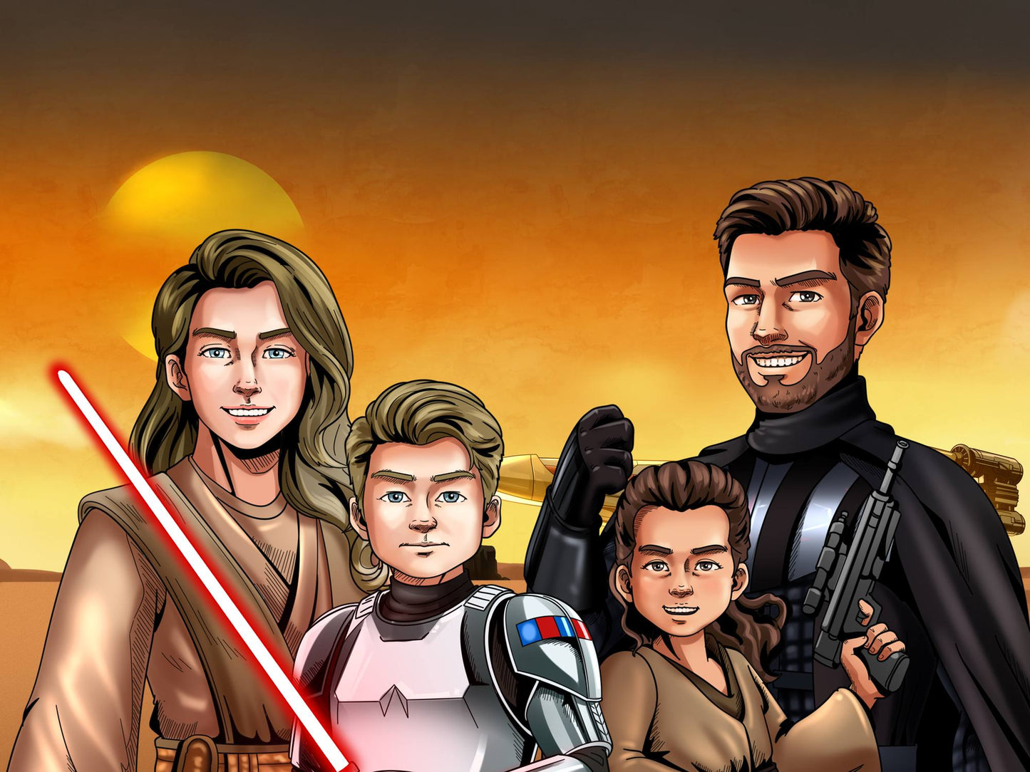 Custom Make Me Jedi Portrait + T-Shirt