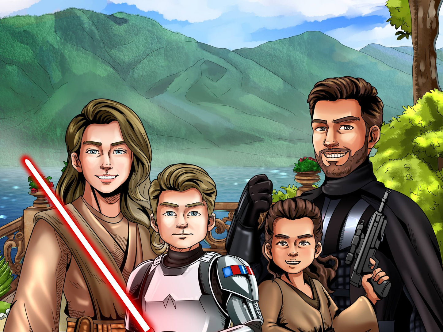 Custom Make Me Jedi Portrait + T-Shirt