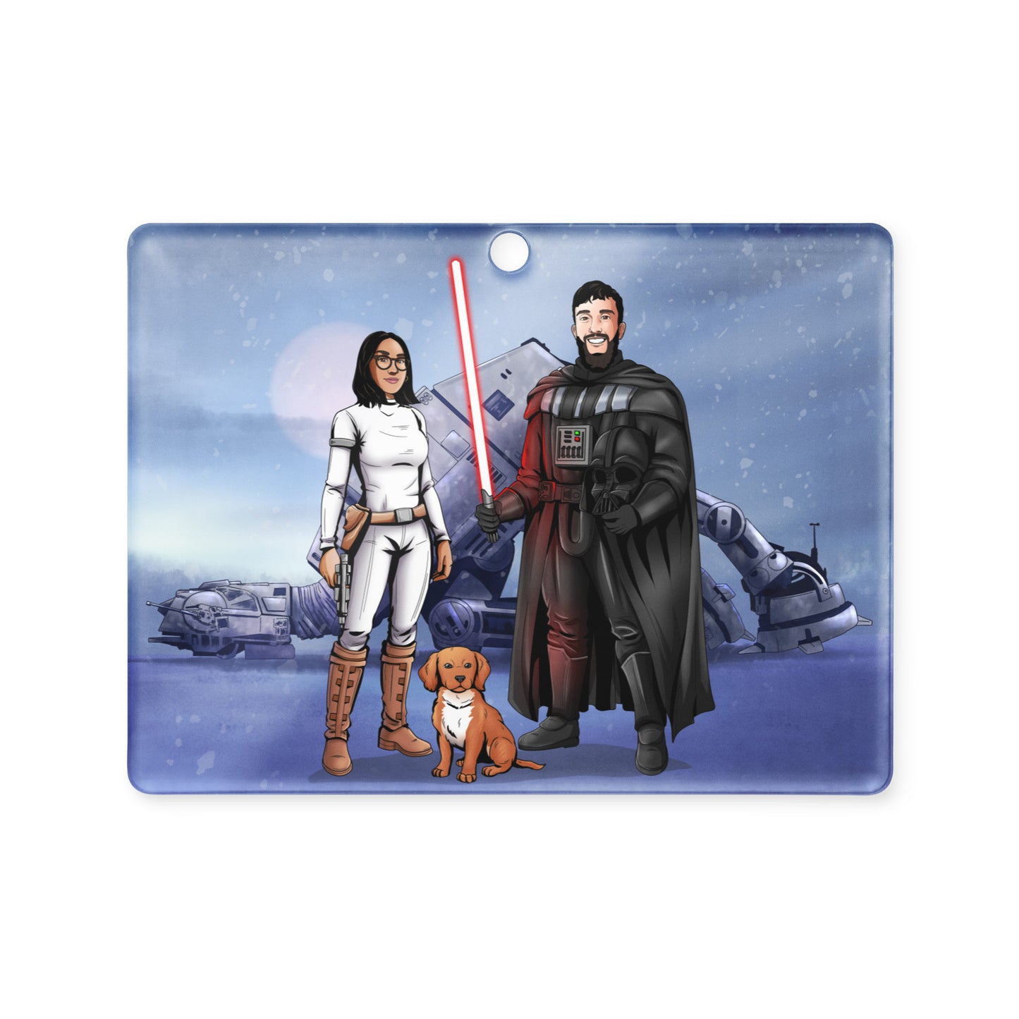 Custom Make Me Jedi Portrait + Christmas Acrylic Ornament