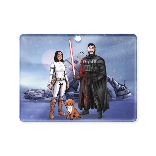 Custom Make Me Jedi Portrait + Christmas Acrylic Ornament